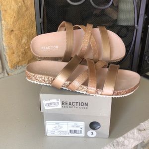 NEW Kenneth Cole Reaction Sandals Janet K - Rose Gold - GIRLS Sz 3
